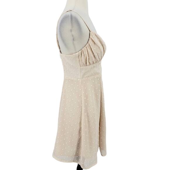 Saints + Secrets Swiss Dot Mini Dress Palest Pink Women's Size Medium - Picture 5 of 7